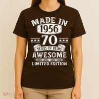 70th Birthday Made In 1956 70 Years Of Being Awesome Limited Edition T-Shirt thumb 4