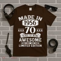 70th Birthday Made In 1956 70 Years Of Being Awesome Limited Edition T-Shirt thumb 5