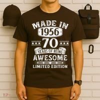 70th Birthday Made In 1956 70 Years Of Being Awesome Limited Edition T-Shirt thumb 6