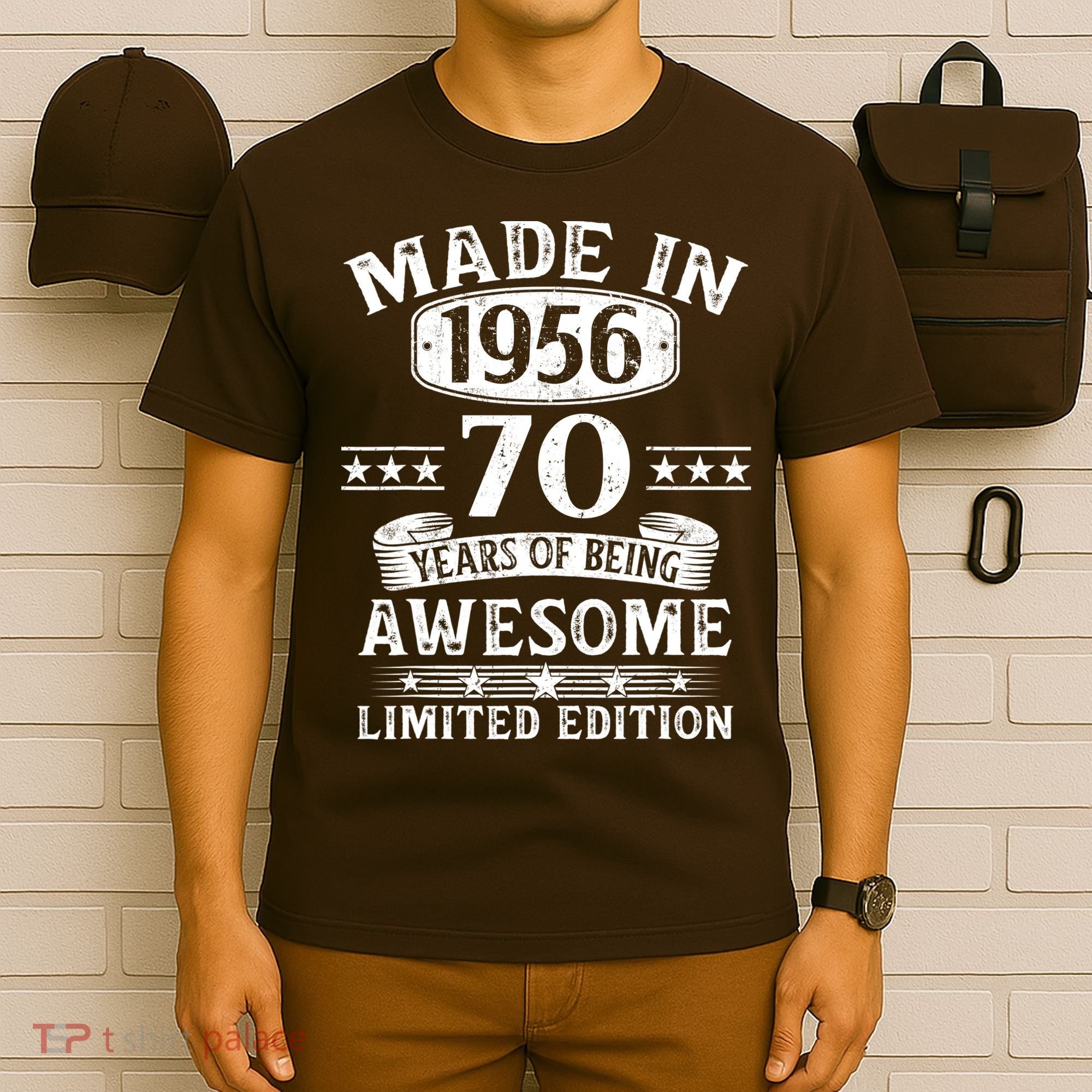 70th Birthday Made In 1956 70 Years Of Being Awesome Limited Edition T-Shirt