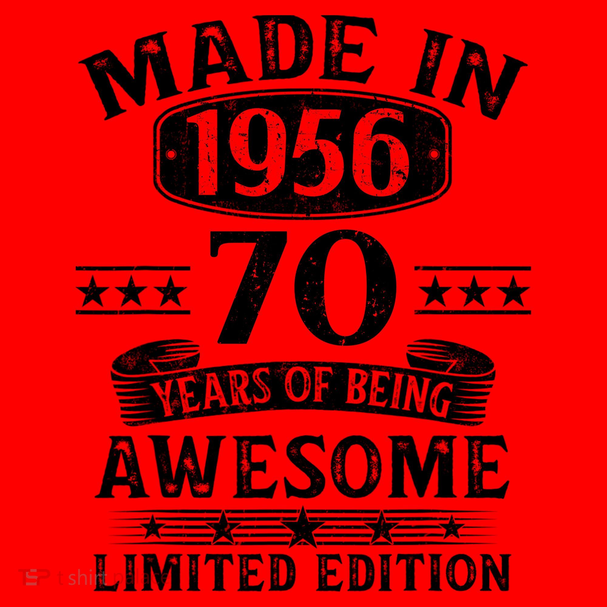 70th Birthday Made In 1956 70 Years Of Being Awesome Limited Edition Santa Hat