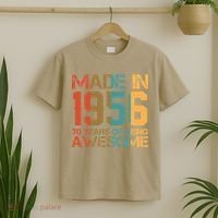 70th Birthday Made In 1956 70 Years Of Being Awesome T-Shirt thumb 2