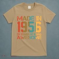 70th Birthday Made In 1956 70 Years Of Being Awesome T-Shirt thumb 5
