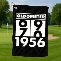 70th Birthday Oldometer 1956 Golf Towel thumb 1