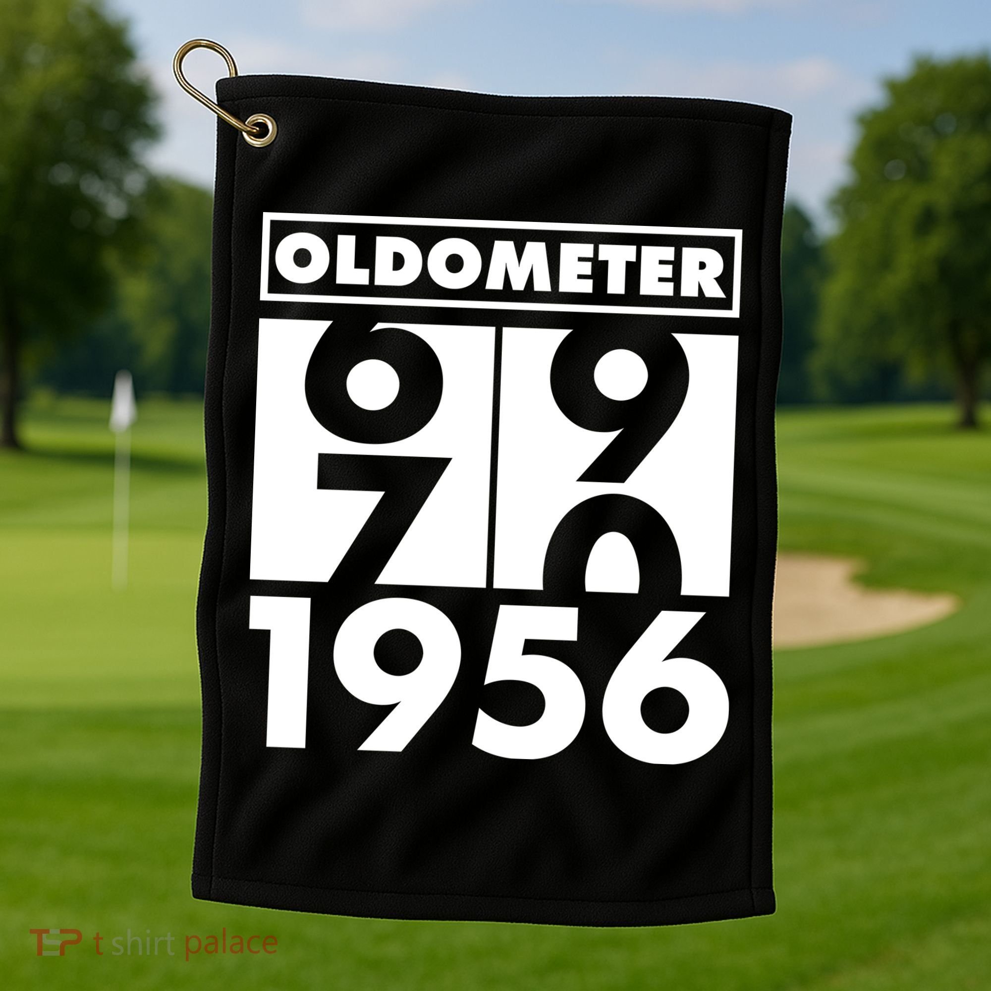 70th Birthday Oldometer 1956 Golf Towel