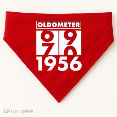 70th Birthday Oldometer 1956 USA-Made Doggie Bandana