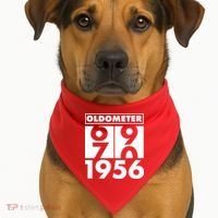 70th Birthday Oldometer 1956 USA-Made Doggie Bandana thumb 1