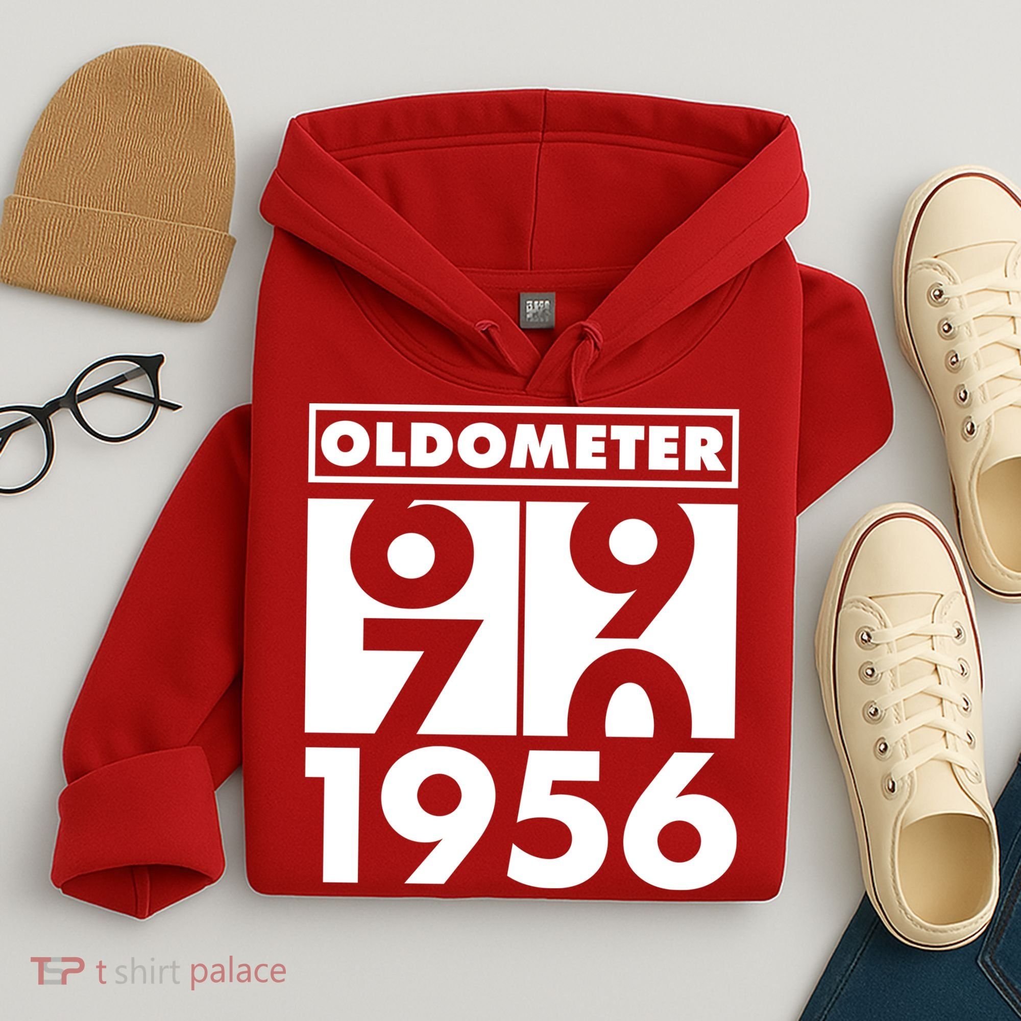 70th Birthday Oldometer 1956 Hoodie
