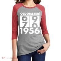 70th Birthday Oldometer 1956 Women's Tri-Blend 3/4-Sleeve Raglan Shirt thumb 2