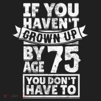 75th Birthday Present Saying - Hilarious Age 75 Grow Up Fun Gag Gift Ladies Heavyweight Boxy Pullover Hoodie thumb 2