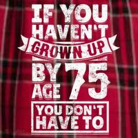 75th Birthday Present Saying - Hilarious Age 75 Grow Up Fun Gag Gift Men's Flannel Plaid Pajama Pants thumb 2