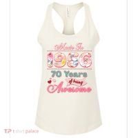 70th Birthday Pink Floral Made In 1956 Years Of Being Awesome Women's Tank Top thumb 0