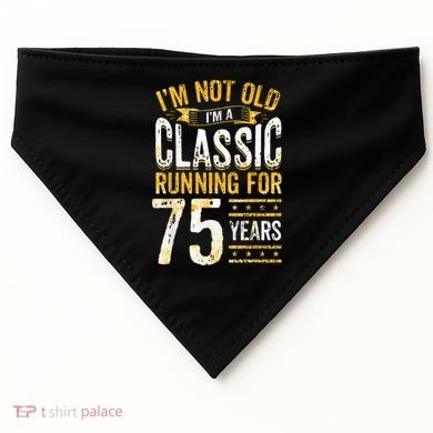 75th Birthday Present I 75 Year Old Classic USA-Made Doggie Bandana