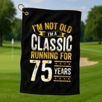 75th Birthday Present I 75 Year Old Classic Golf Towel thumb 1
