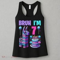 7th Birthday Party Llama Pinata Girl Bruh Im 7 Women's Tank Top thumb 3