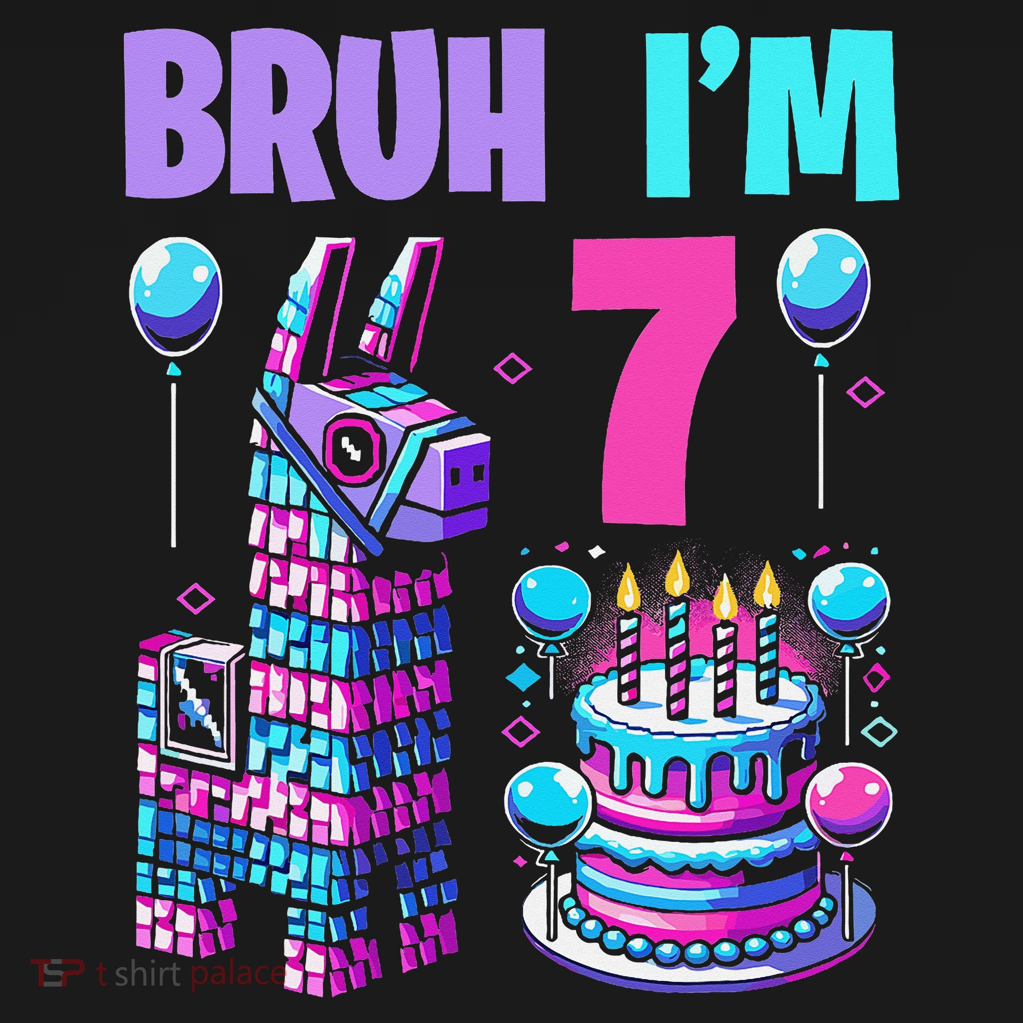 7th Birthday Party Llama Pinata Girl Bruh Im 7 Women's Tank Top