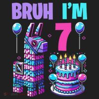 7th Birthday Party Llama Pinata Girl Bruh Im 7 Hat thumb 2