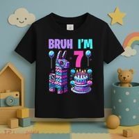 7th Birthday Party Llama Pinata Girl Bruh Im 7 Toddler T-Shirt thumb 3