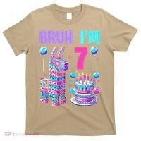 7th Birthday Party Llama Pinata Girl Bruh Im 7 T-Shirt thumb 0