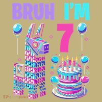 7th Birthday Party Llama Pinata Girl Bruh Im 7 T-Shirt thumb 7