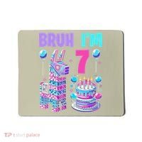 7th Birthday Party Llama Pinata Girl Bruh Im 7 Mousepad thumb 0