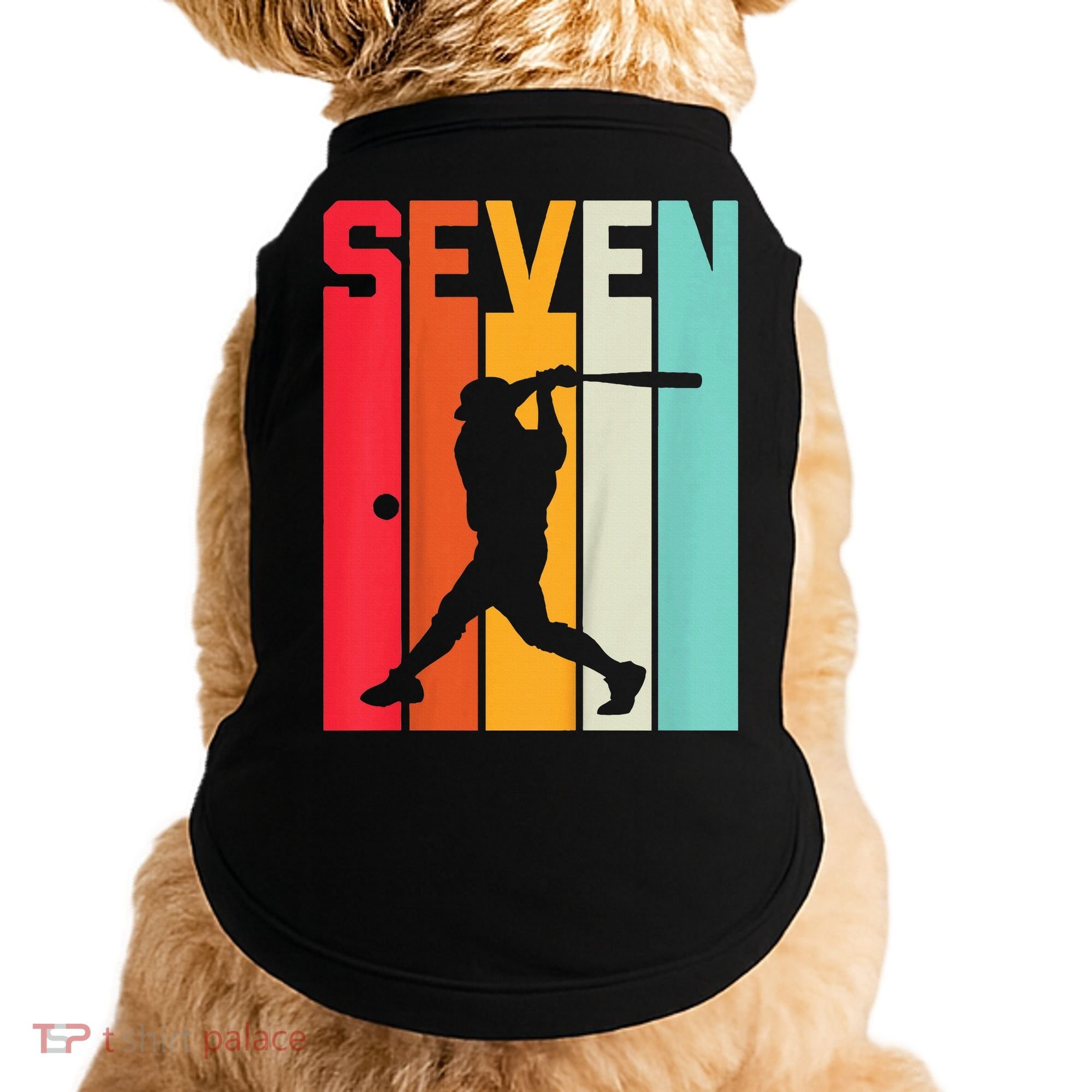 7th Birthday Retro Baseball 7 Years Old Doggie Tank