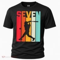 7th Birthday Retro Baseball 7 Years Old Cooling Performance Crew T-Shirt thumb 0