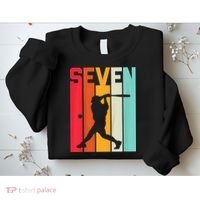 7th Birthday Retro Baseball 7 Years Old Sweatshirt thumb 2