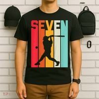 7th Birthday Retro Baseball 7 Years Old T-Shirt thumb 6