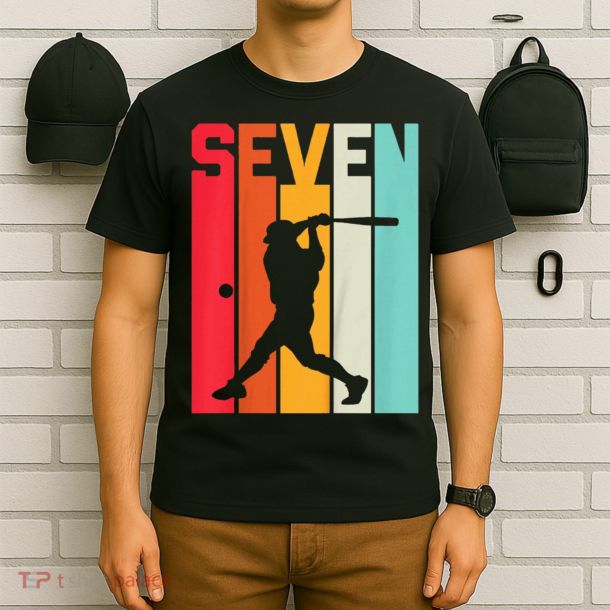 7th Birthday Retro Baseball 7 Years Old T-Shirt