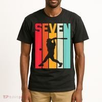 7th Birthday Retro Baseball 7 Years Old Tall T-Shirt thumb 2