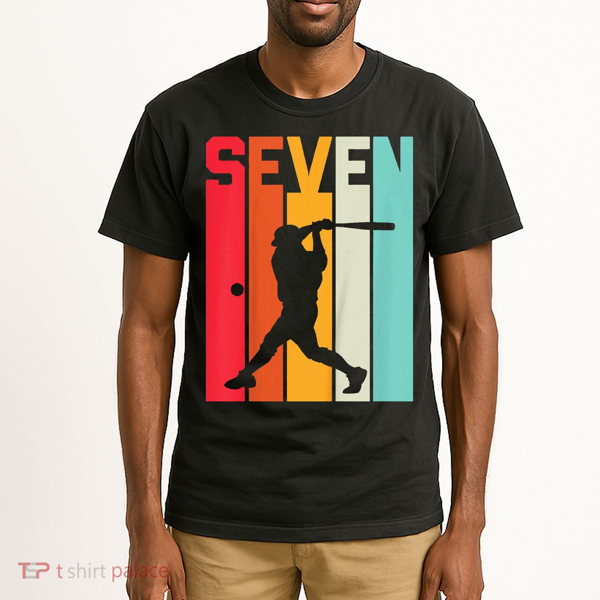 7th Birthday Retro Baseball 7 Years Old Tall T-Shirt