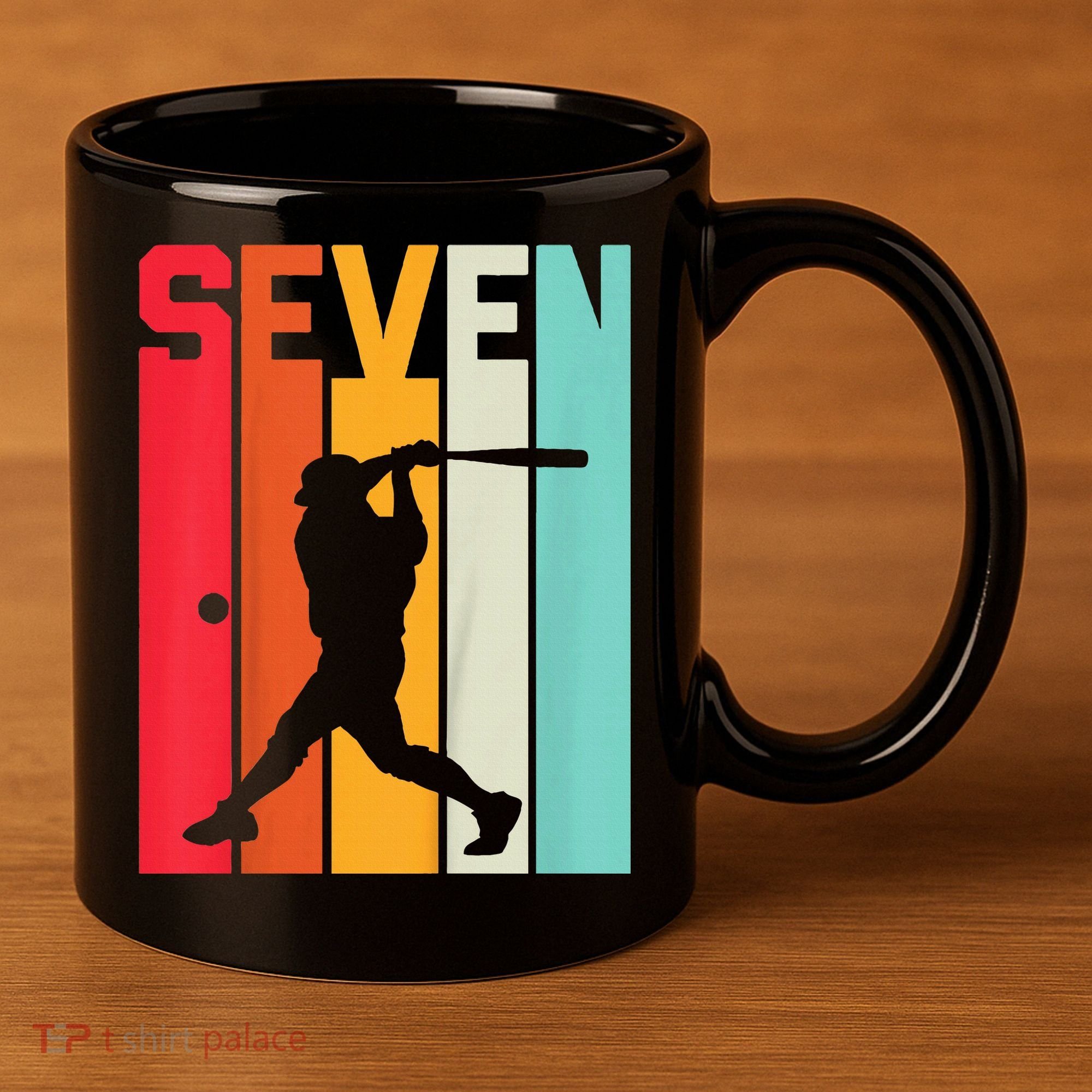 7th Birthday Retro Baseball 7 Years Old 11oz C Handle Ceramic Mug