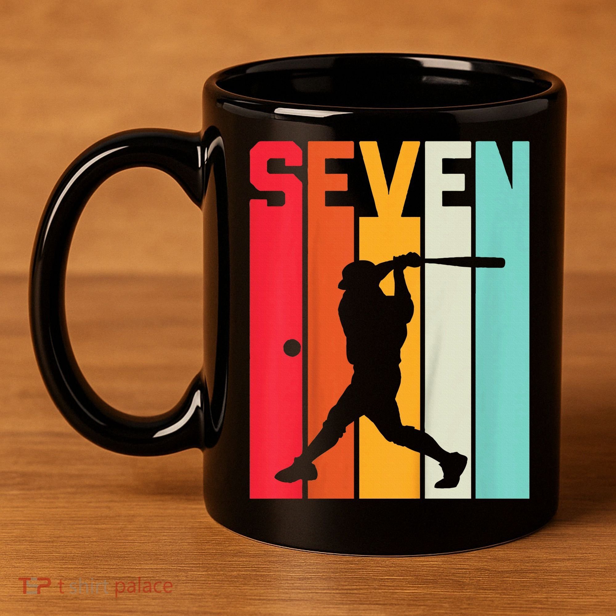 7th Birthday Retro Baseball 7 Years Old 11oz C Handle Ceramic Mug