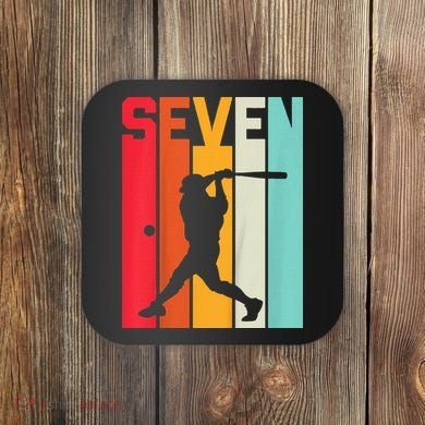 7th Birthday Retro Baseball 7 Years Old Coaster