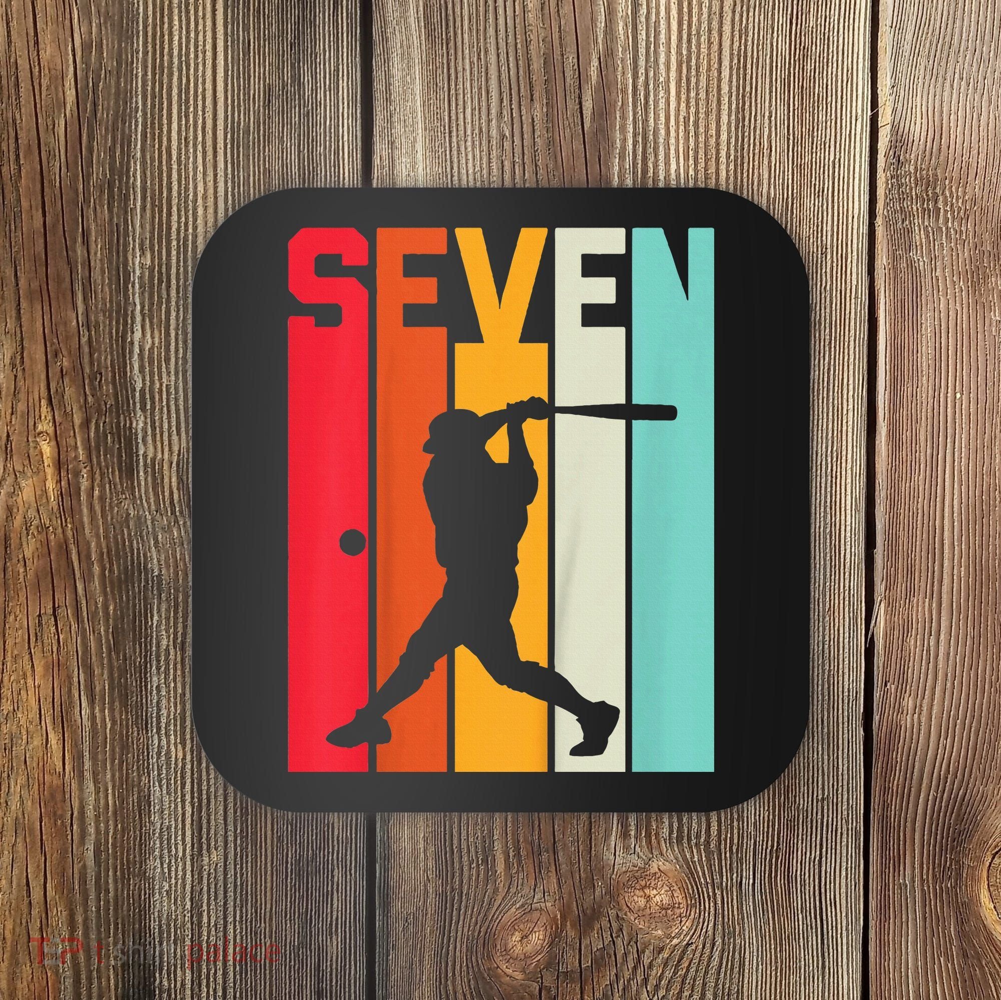 7th Birthday Retro Baseball 7 Years Old Coaster