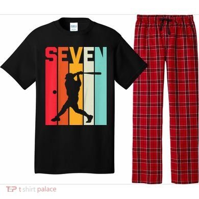 7th Birthday Retro Baseball 7 Years Old Pajama Set