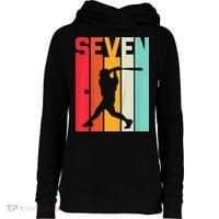 7th Birthday Retro Baseball 7 Years Old Womens Funnel Neck Pullover Hood thumb 0