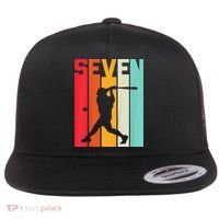 7th Birthday Retro Baseball 7 Years Old Flat Bill Trucker Hat thumb 0