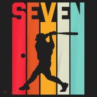7th Birthday Retro Baseball 7 Years Old Urban Oversized Heavyweight T-Shirt thumb 2
