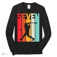 7th Birthday Retro Baseball 7 Years Old Tall Long Sleeve Shirt thumb 0