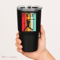 7th Birthday Retro Baseball 7 Years Old Tumbler thumb 2