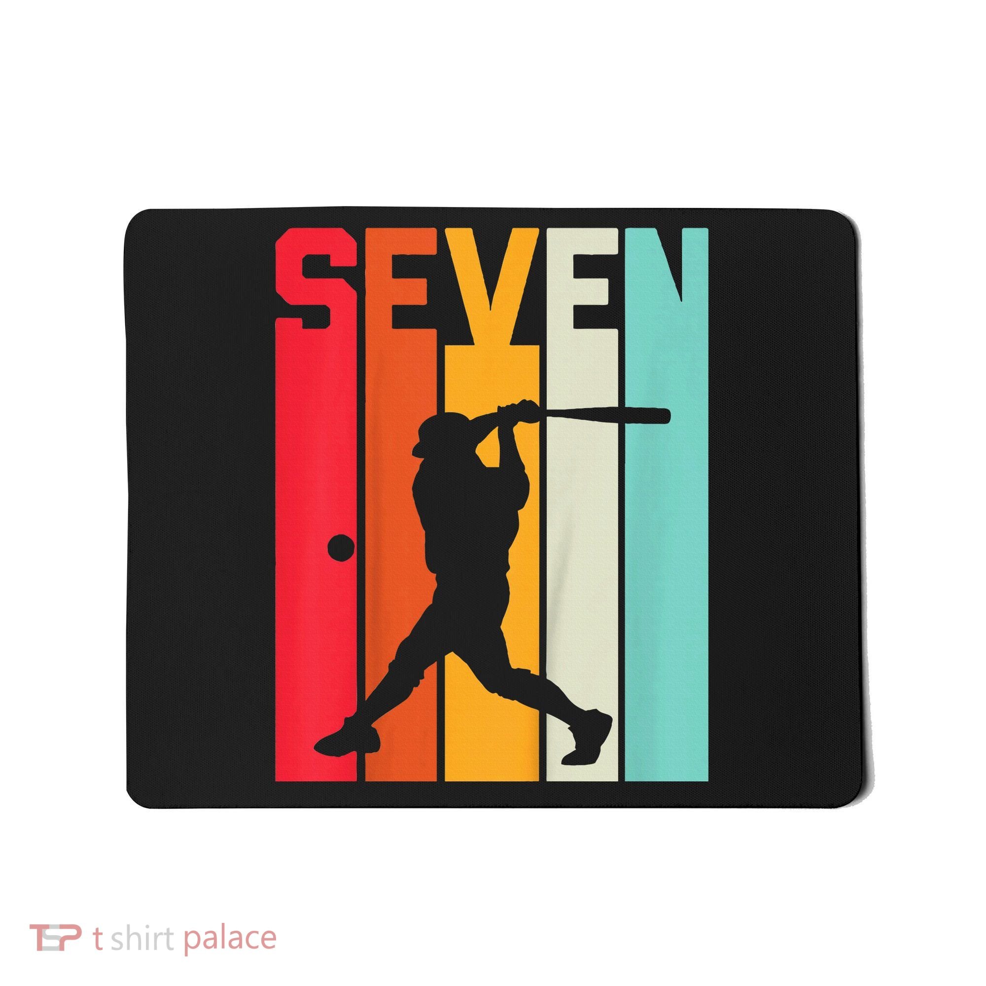 7th Birthday Retro Baseball 7 Years Old Mousepad