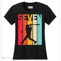 7th Birthday Retro Baseball 7 Years Old Women's Cooling Performance Crew T-Shirt thumb 0