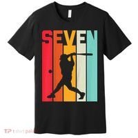 7th Birthday Retro Baseball 7 Years Old Premium T-Shirt thumb 0