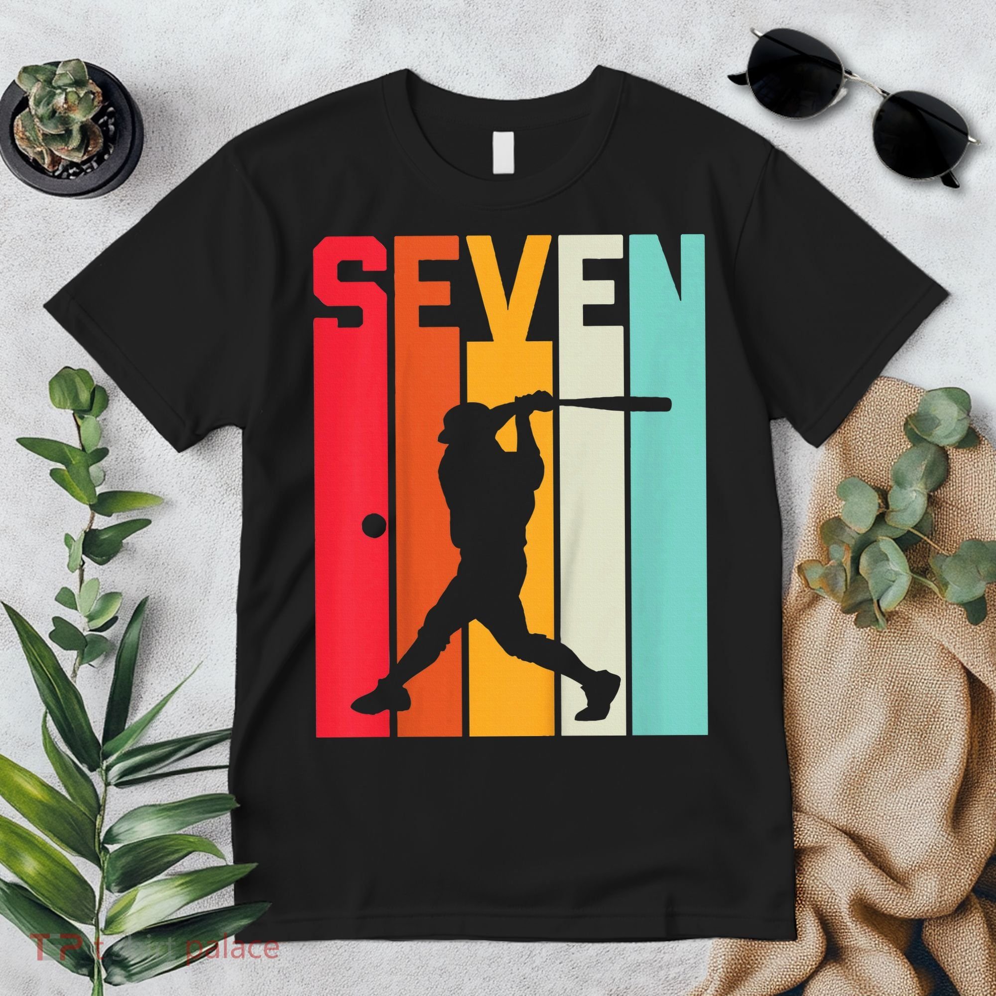 7th Birthday Retro Baseball 7 Years Old Premium T-Shirt