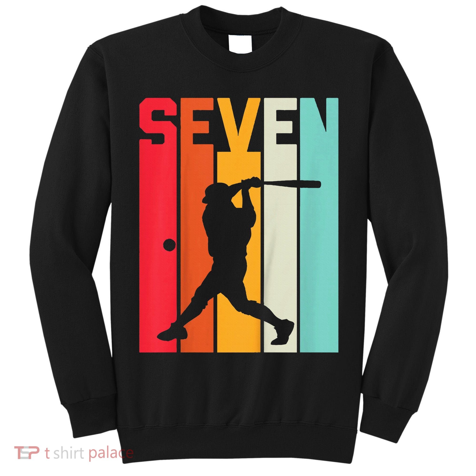 7th Birthday Retro Baseball 7 Years Old Tall Sweatshirt