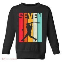7th Birthday Retro Baseball 7 Years Old Toddler Sweatshirt thumb 0