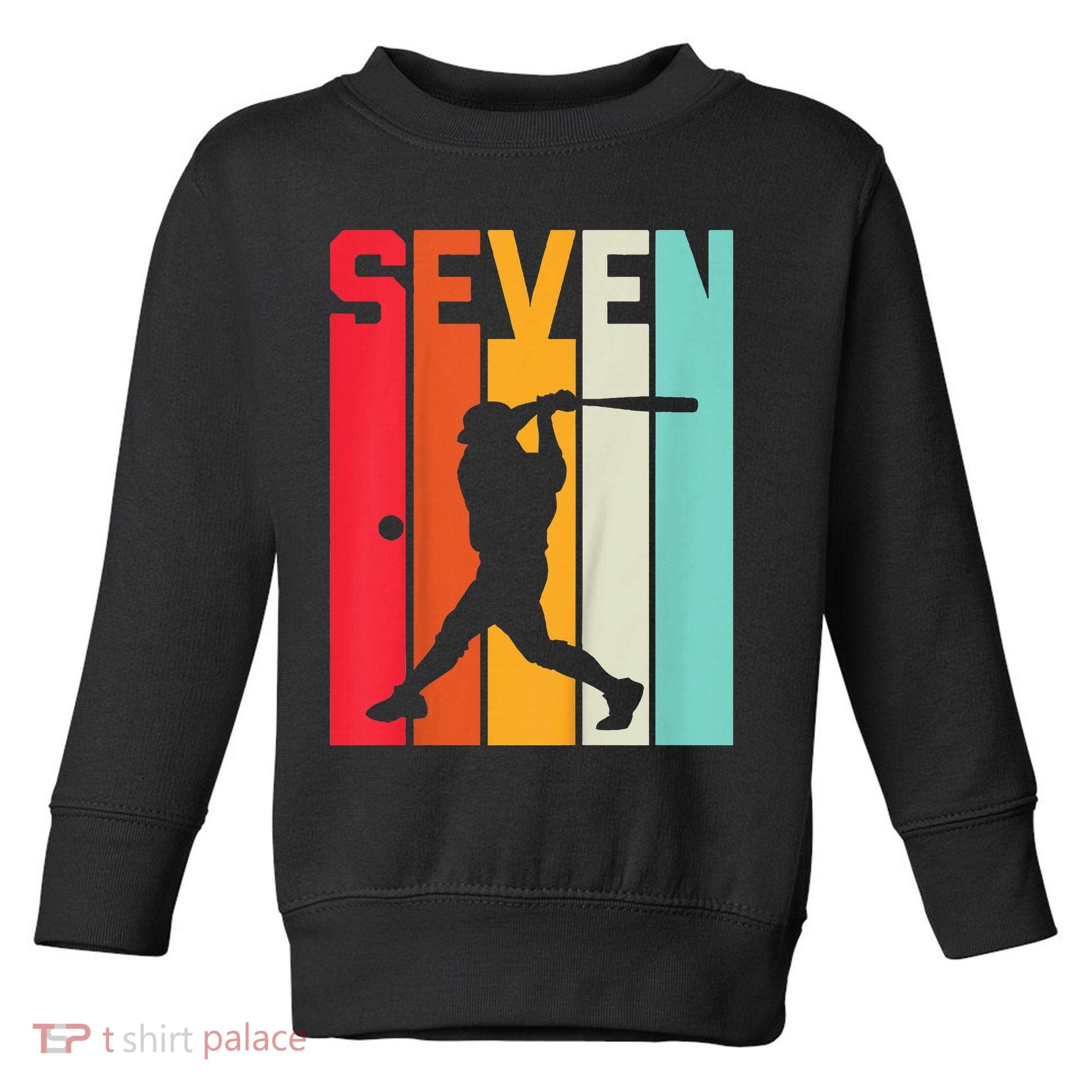 7th Birthday Retro Baseball 7 Years Old Toddler Sweatshirt