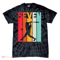 7th Birthday Retro Baseball 7 Years Old Tie-Dye T-Shirt thumb 0